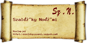 Szalóky Noémi névjegykártya